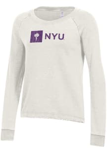 Alternative Apparel NYU Violets Womens White Lazy Day Crew Sweatshirt