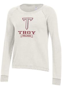Alternative Apparel Troy Trojans Womens White Lazy Day Crew Sweatshirt