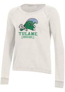 Alternative Apparel Tulane Green Wave Womens White Lazy Day Crew Sweatshirt