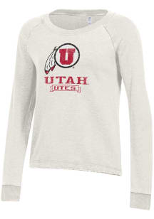 Alternative Apparel Utah Utes Womens White Lazy Day Crew Sweatshirt