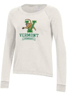 Alternative Apparel Vermont Catamounts Womens White Lazy Day Crew Sweatshirt