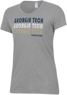 Alternative Apparel GA Tech Yellow Jackets Womens Grey Keepsake Short Sleeve T-Shirt