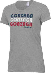 Alternative Apparel Gonzaga Bulldogs Womens Grey Keepsake Short Sleeve T-Shirt