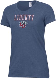 Alternative Apparel Liberty Flames Womens Navy Blue Keepsake Short Sleeve T-Shirt