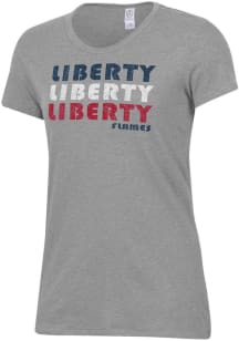 Alternative Apparel Liberty Flames Womens Grey Keepsake Short Sleeve T-Shirt