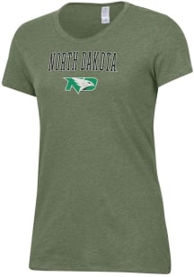 Alternative Apparel North Dakota Fighting Hawks Womens Green Keepsake Short Sleeve T-Shirt