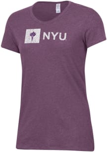 Alternative Apparel NYU Violets Womens Purple Keepsake Short Sleeve T-Shirt