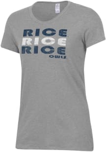 Alternative Apparel Rice Owls Womens Grey Keepsake Short Sleeve T-Shirt