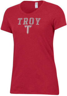 Alternative Apparel Troy Trojans Womens Red Keepsake Short Sleeve T-Shirt