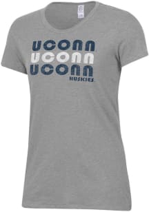 Alternative Apparel UConn Huskies Womens Grey Keepsake Short Sleeve T-Shirt