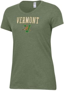 Alternative Apparel Vermont Catamounts Womens Green Keepsake Short Sleeve T-Shirt