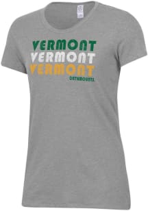 Alternative Apparel Vermont Catamounts Womens Grey Keepsake Short Sleeve T-Shirt