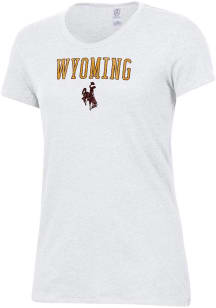 Alternative Apparel Wyoming Cowboys Womens White Keepsake Short Sleeve T-Shirt