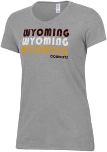 Alternative Apparel Wyoming Cowboys Womens Grey Keepsake Short Sleeve T-Shirt