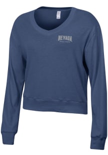 Alternative Apparel Nevada Wolf Pack Womens Navy Blue Slouchy Short Sleeve T-Shirt