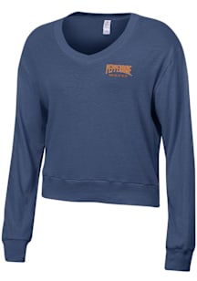 Alternative Apparel Pepperdine Waves Womens Navy Blue Slouchy LS Tee