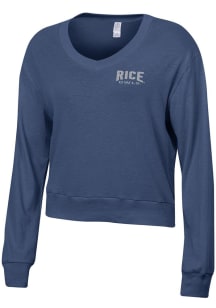 Alternative Apparel Rice Owls Womens Navy Blue Slouchy Short Sleeve T-Shirt