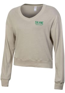 Alternative Apparel Tulane Green Wave Womens Oatmeal Slouchy Short Sleeve T-Shirt