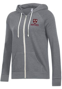 Alternative Apparel Harvard Crimson Womens Grey Adrian Hooded Sweatshirt