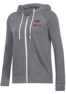 Alternative Apparel Virginia Tech Hokies Womens Grey Adrian Hooded Sweatshirt