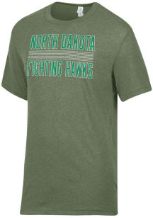 Alternative Apparel North Dakota Fighting Hawks Green Keeper Short Sleeve Fashion T Shirt