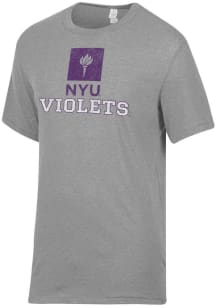 Alternative Apparel NYU Violets Grey Keeper Short Sleeve Fashion T Shirt
