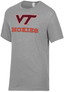Alternative Apparel Virginia Tech Hokies Grey Keeper Short Sleeve Fashion T Shirt