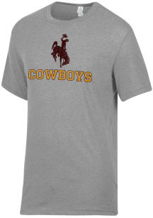 Alternative Apparel Wyoming Cowboys Grey Keeper Short Sleeve Fashion T Shirt