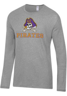 Alternative Apparel East Carolina Pirates Grey Keeper Long Sleeve Fashion T Shirt