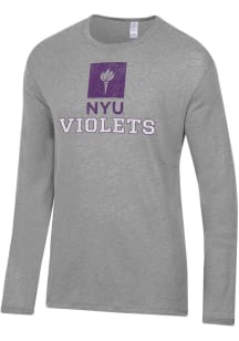 Alternative Apparel NYU Violets Grey Keeper Long Sleeve Fashion T Shirt
