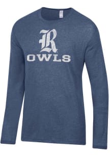 Alternative Apparel Rice Owls Navy Blue Keeper Long Sleeve Fashion T Shirt