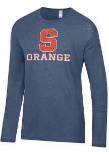 Alternative Apparel Syracuse Orange Navy Blue Keeper Long Sleeve Fashion T Shirt