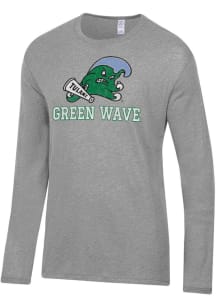 Alternative Apparel Tulane Green Wave Grey Keeper Long Sleeve Fashion T Shirt