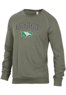 Alternative Apparel North Dakota Fighting Hawks Mens Green Champ Long Sleeve Fashion Sweatshirt