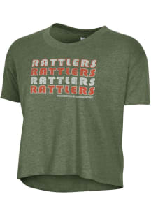 Alternative Apparel Florida A&amp;M Rattlers Womens Green Headliner Crop Short Sleeve T-Shirt