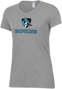 Alternative Apparel Johns Hopkins Blue Jays Womens Grey Keepsake Short Sleeve T-Shirt