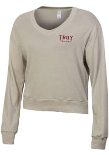Alternative Apparel Troy Trojans Womens Oatmeal Slouchy Short Sleeve T-Shirt