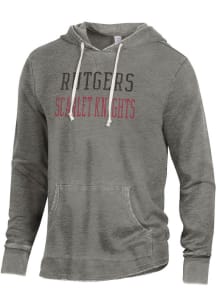 Mens Rutgers Scarlet Knights Grey Alternative Apparel School Yard Long Sleeve Fashion Hood