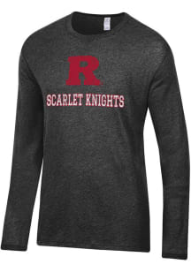 Mens Rutgers Scarlet Knights Black Alternative Apparel Keeper Long Sleeve Fashion T Shirt