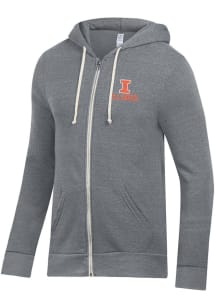 Mens Illinois Fighting Illini Grey Alternative Apparel Rocky Long Sleeve Zip Fashion