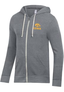 Mens Iowa Hawkeyes Grey Alternative Apparel Rocky Long Sleeve Zip Fashion