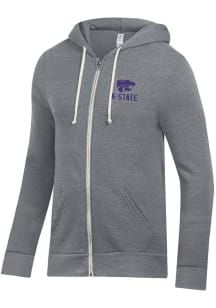 Mens K-State Wildcats Grey Alternative Apparel Rocky Long Sleeve Zip Fashion