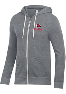 Alternative Apparel Miami RedHawks Mens Grey Rocky Long Sleeve Zip Fashion