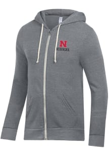 Mens Nebraska Cornhuskers Grey Alternative Apparel Rocky Long Sleeve Zip Fashion