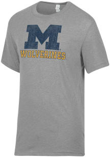 Alternative Apparel Michigan Wolverines Grey Keeper Short Sleeve Fashion T Shirt