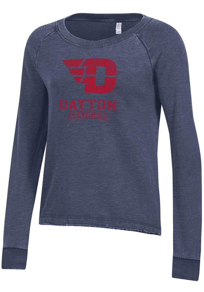 Alternative Apparel Dayton Flyers Womens Blue Lazy Day Crew Sweatshirt