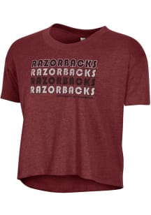 Alternative Apparel Arkansas Razorbacks Womens Maroon Headliner Crop Short Sleeve T-Shirt
