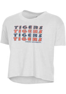 Alternative Apparel Auburn Tigers Womens White Headliner Crop Short Sleeve T-Shirt