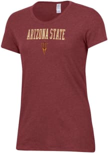 Alternative Apparel Arizona State Sun Devils Womens Maroon Keepsake Logo Short Sleeve T-Shirt