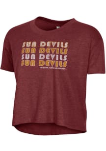 Alternative Apparel Arizona State Sun Devils Womens Maroon Headliner Crop Short Sleeve T-Shirt